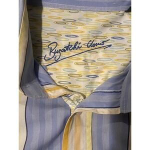 BUGATCHI UOMO Mens Shirt Classic Fit Striped EASTER Contrast Cuff ‎ L NWOT
